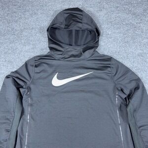 Nike Pro Hyperwarm Hoodie Youth XL Black Fleece Lined Training Pullover